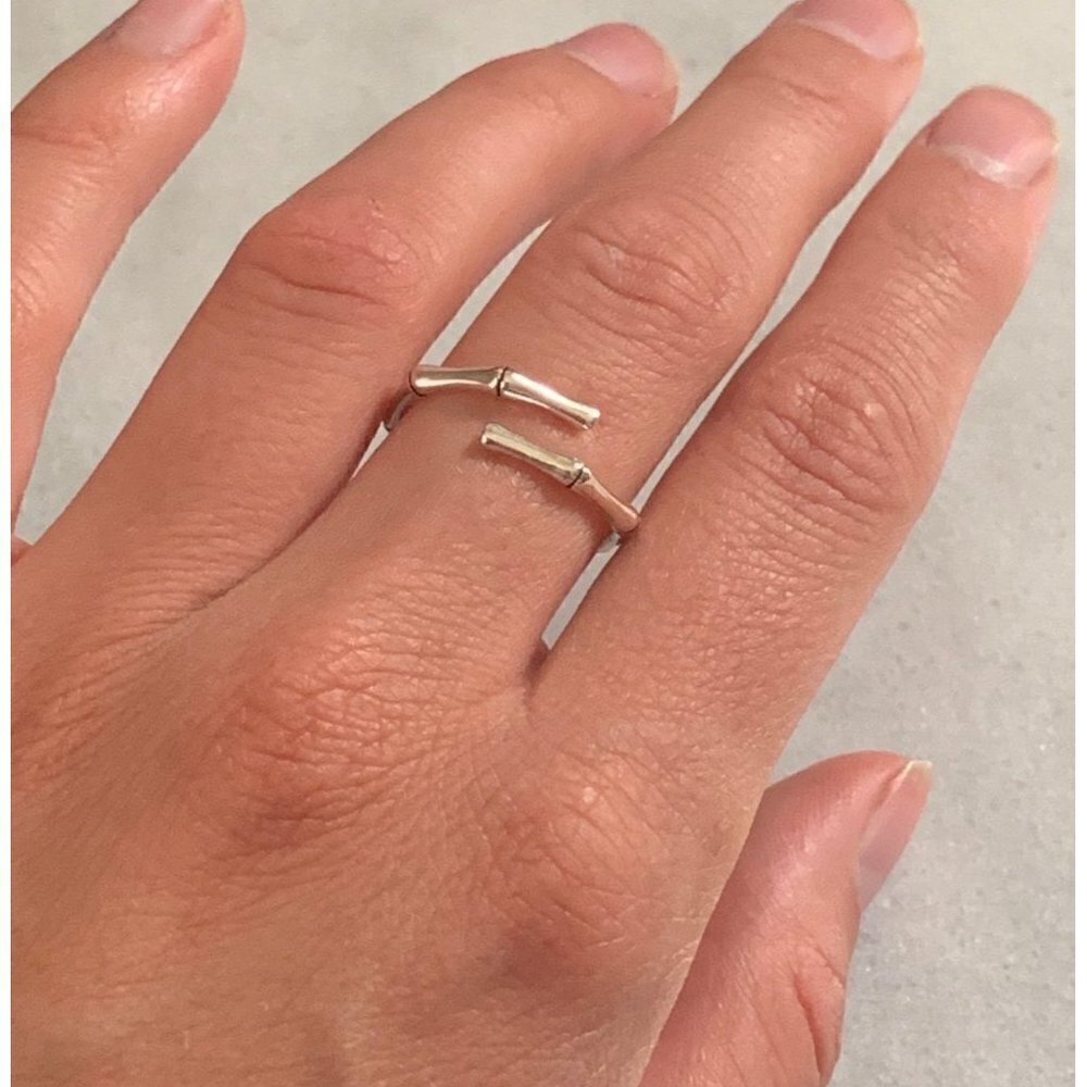 Sterling Silver Bamboo Wrap Ring Brand New - Picture 2 of 3